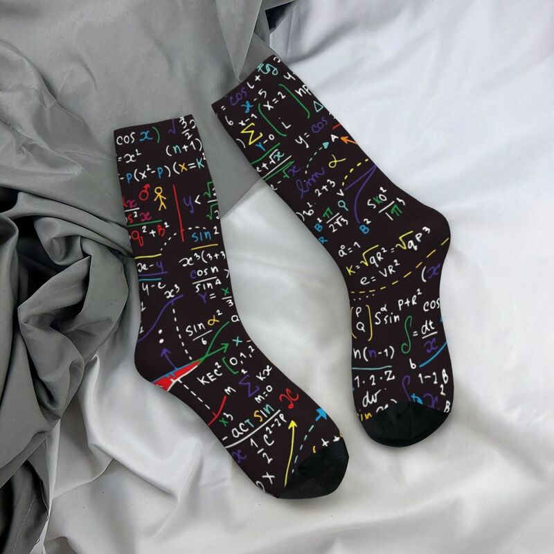 Colorido matemática design adulto meias unisex meias, meias masculinas meias femininas