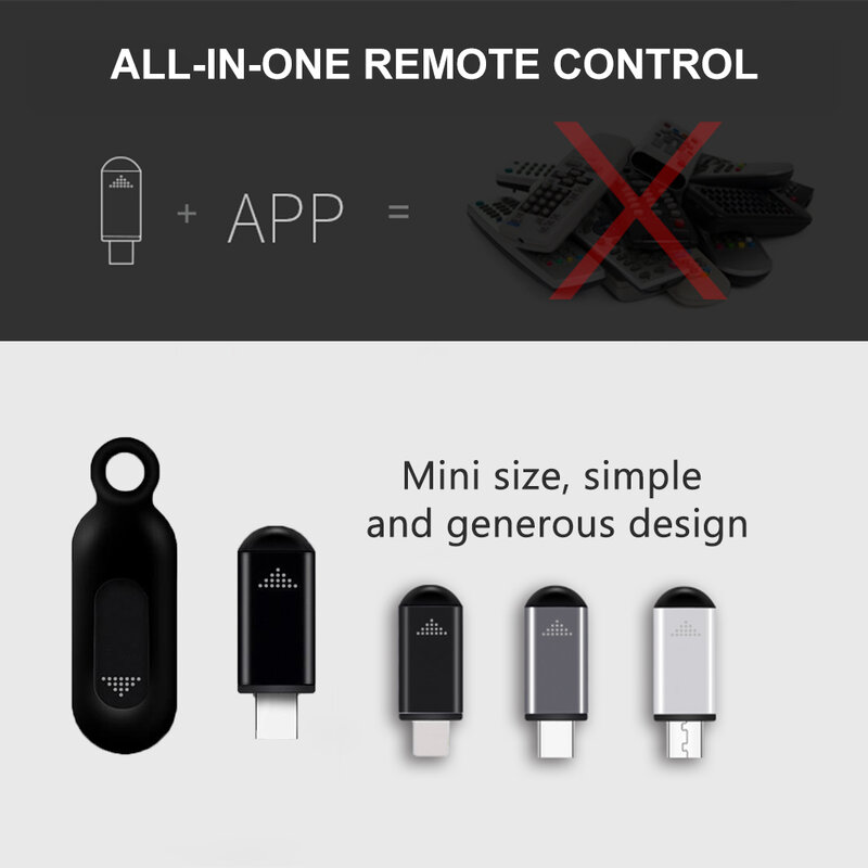 스마트폰용 리모컨 IR 블래스터, USB C타입, 범용 스마트 적외선 앱 제어 어댑터, TV 에어컨용