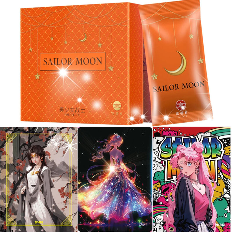 Tarjetas de Sailor Moon coloridas, tarjetas de fotos de playa, colección mágica de fantasía, juegos de Anime, juguete de regalo, novedad de 2024