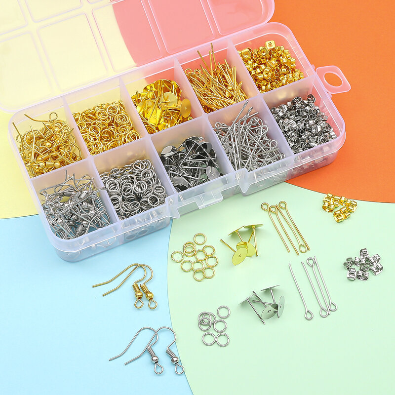 Alloy Jewelry Repair Tools Set, Lobster Clasp, Open Jump Rings, Earring Hooks, DIY Jewelry Making Supplies, Findings