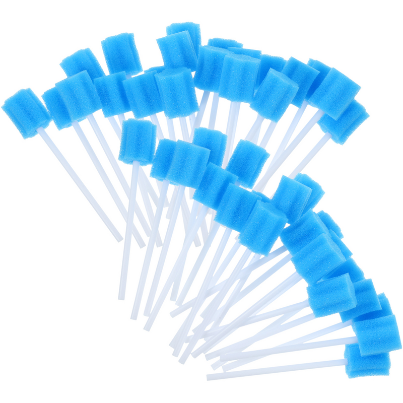 Healifty-esponja desechable de bicarbonato de 100 piezas, palillo de dientes, esponja de limpieza en forma de diente, hisopo de goma para la boca