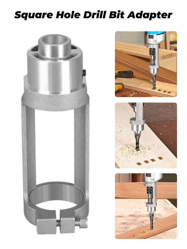 Square Hole Drill Bit Adapter Drill Bit Fixing Bracket Professional Attachment Joint Mortiser Bit for Hand Electric Drill