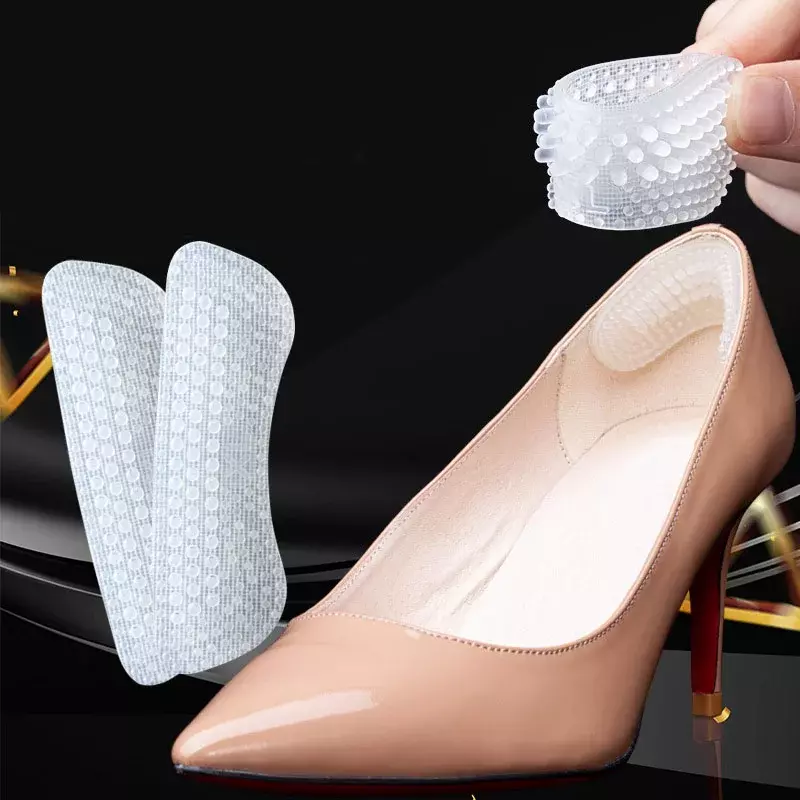 2/4 szt. Naklejki na silikonowa wkładka do buta obcasy uchwyty damskie 4D antypoślizgowe poduszki na obcasie wkładki antypoślizgowe ochraniacze na piętę stóp