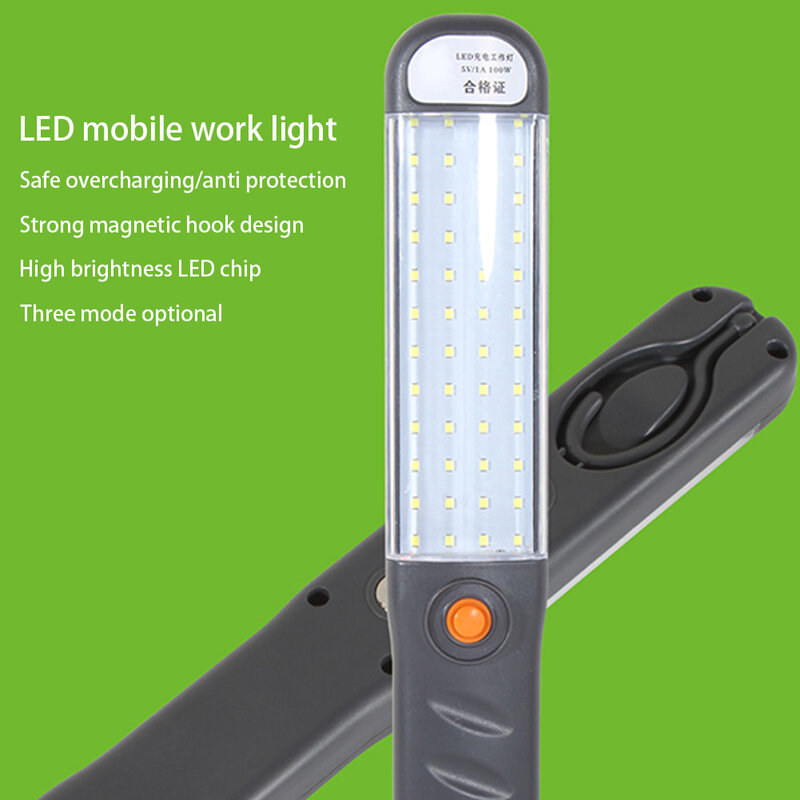 Led-Werklamp Oplaadbare 1500lm 3 Verlichtingsmodi Mechanisch Licht Met Magnetische Bases En Ophanghaken Voor Autoreparatie