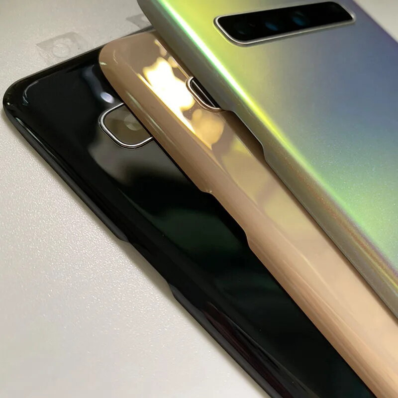 Penutup belakang untuk Samsung Galaxy S10 5G SM-G977 6.7 inci casing rumah kaca bagian Panel belakang pintu baterai dengan lensa kamera + Logo
