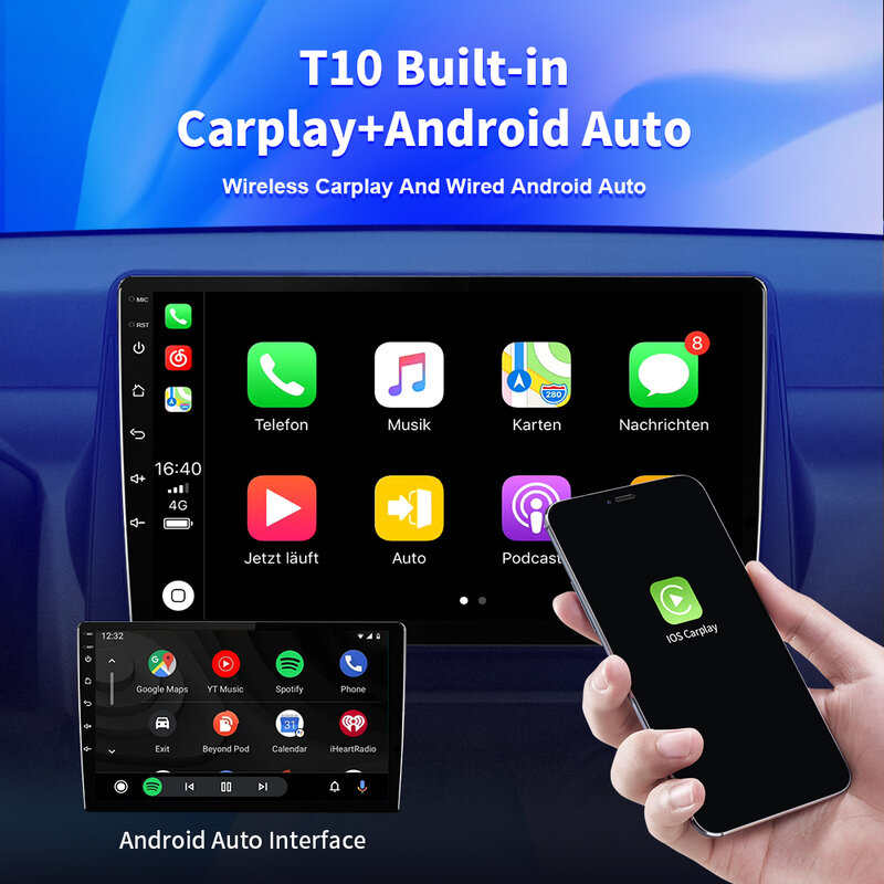 NAVISTART Auto Radio für Ford Fiesta 2009-2017 Android 10,0 2 Din Multimedia Stereo Carplay Navigation GPS Auto Keine DVD Player