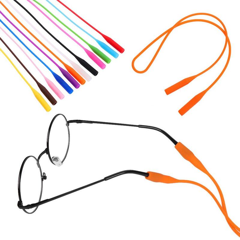 Tali kacamata silikon elastis Anti selip, tali kacamata silikon, kacamata rantai Olahraga, penopang kabel elastis, tali Anti selip, tali kacamata elastis