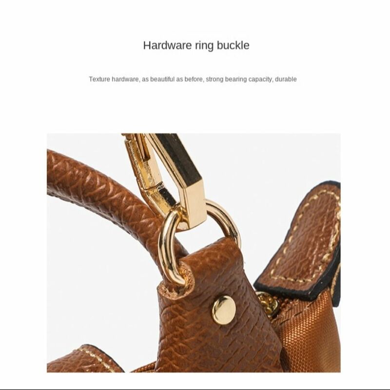 1 pasang aksesoris transformasi tas tangan Fashion untuk gesper tali tas Mini Longchamp bebas lubang kulit asli tali bahu