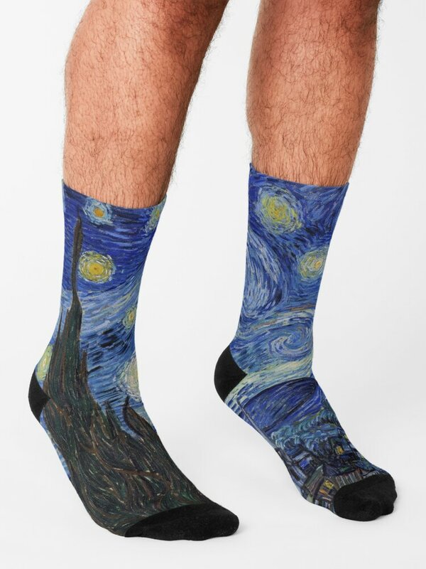 Die sternen klare Nacht von Vincent van Gogh Socken Valentinstag Geschenk für Freund Frauen kurze Socken HipHop Strümpfe Mann