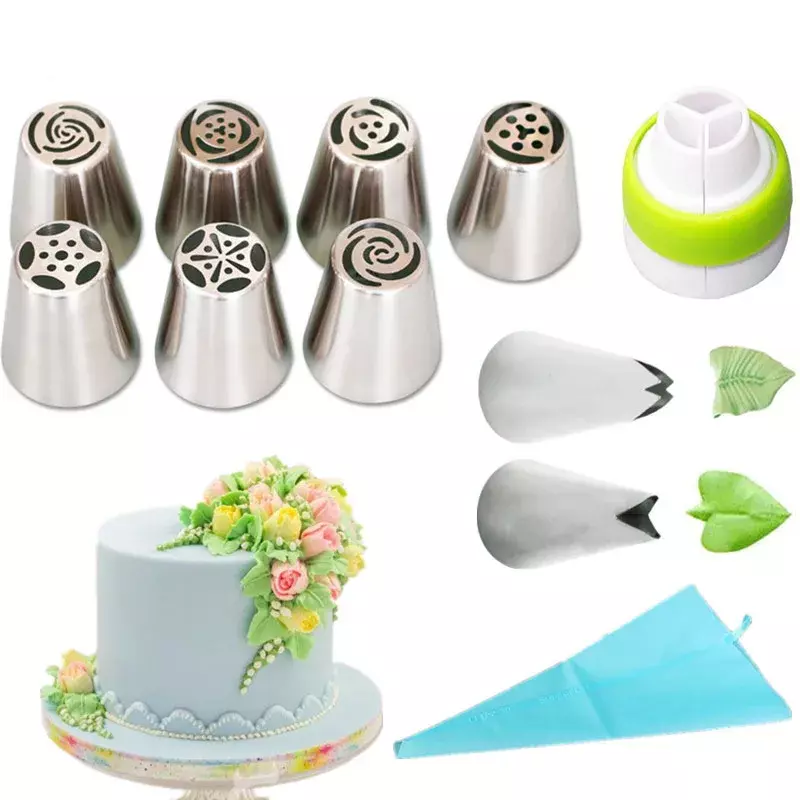 Douille de glaçage rose tulipe russe, outils de décoration de gâteau, fleur, crème, conseils de gâteau Chi, accessoires de cuisson