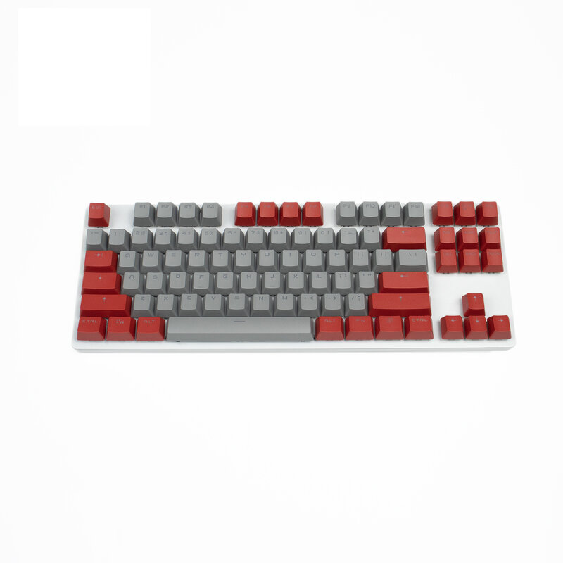 مجموعة أغطية مفاتيح بإضاءة خلفية من مصنع المعدات الأصلي لعام 104 أغطية مفاتيح PBT بطلقة مزدوجة أغطية مفاتيح سوداء وحمراء لمفتاح Mx Cherry Gateron مجموعة مفاتيح ميكانيكية للتبديل
