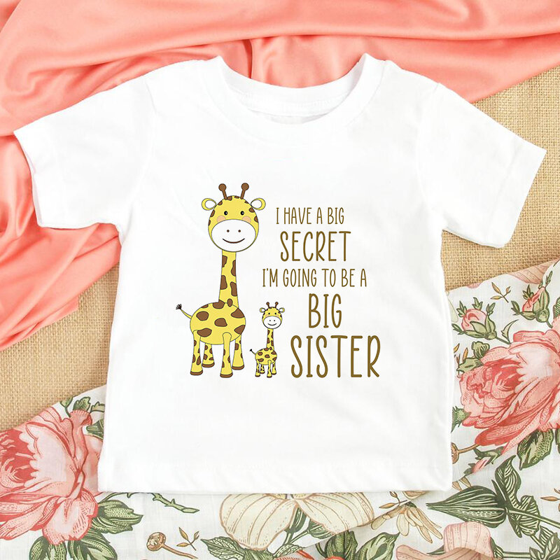 Saya Dipromosikan Menjadi Kakak Perempuan 2022 Kaus Anak-anak Kaus Anak-anak Kaus Balita Atasan Pengumuman Bayi Pakaian Kasual Musim Panas