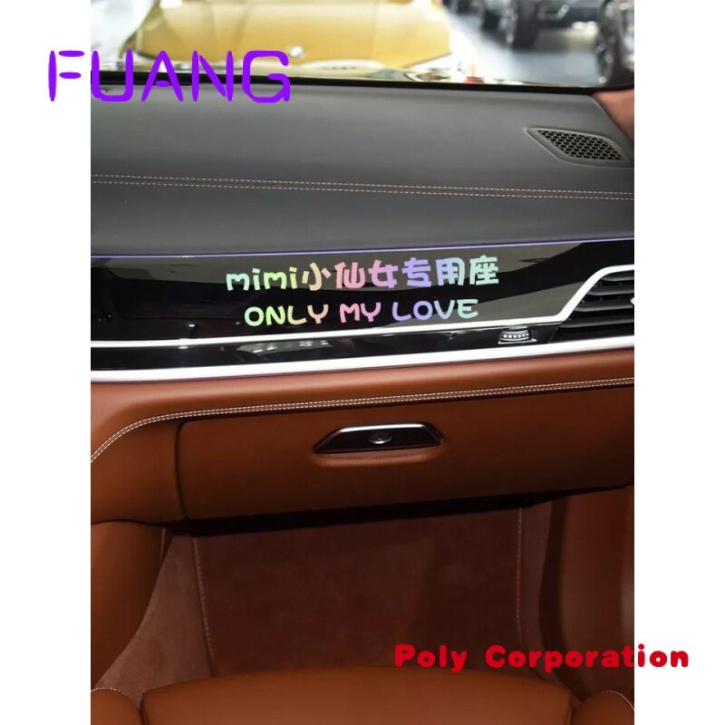 Użycie na zewnątrz niestandardowe naklejki samochodowe z przezroczystym hologramem anty-UV naklejka wycinana logo holograficzna naklejka naklejki na okna samochodu