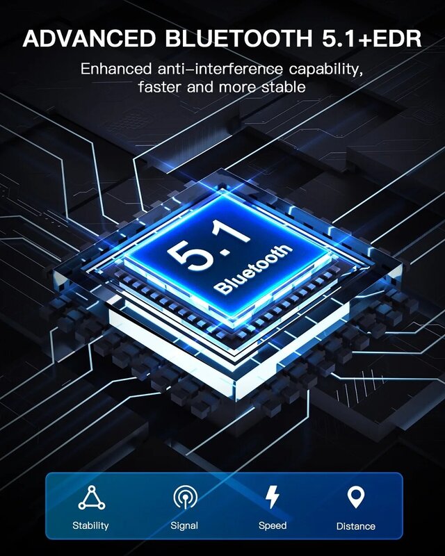 Zexmte-Adaptador USB Bluetooth 150 5,4 5,3 para PC, receptor de Audio y música, antena giratoria, 5,1 M