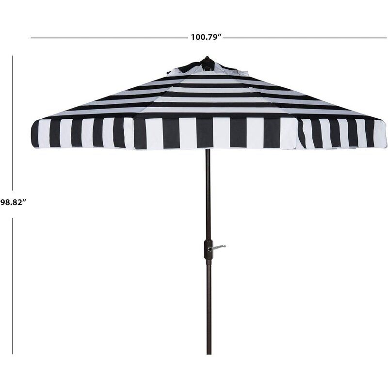 Зонт для пляжа, коллекция на открытом воздухе, Эльза, Модная линия, автомобильный фотозонт, черный/белый цвет, мебель для патио, уличный набор 9 дюймов