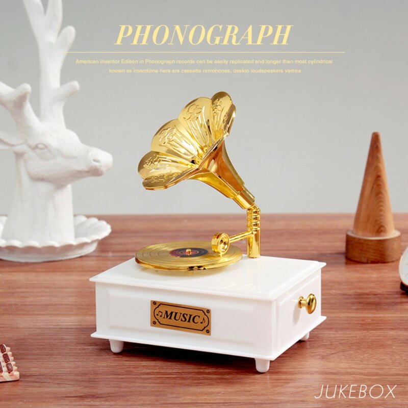 Europejski kreatywny Model gramofonowy pozytywki Retro pozytywki rekord domu salon Bar dekoracja biurowa ozdoby na prezent