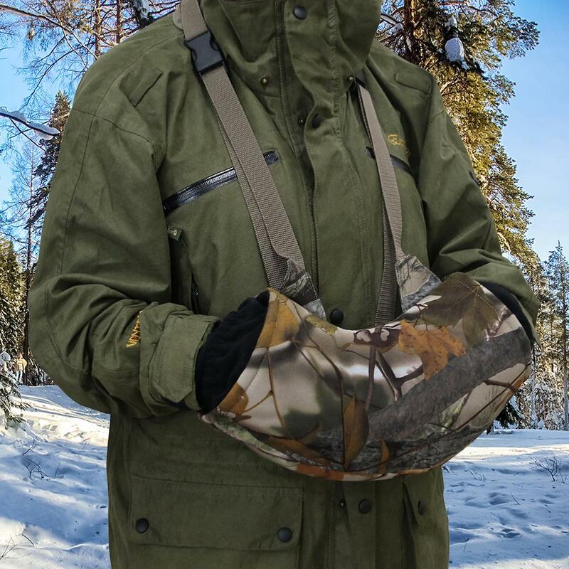 มือ Muff มือกลางแจ้งยุทธวิธี Camouflage หนาแขวนคอฟุตบอลมืออุ่นฤดูหนาวถุงมือความร้อนแขน