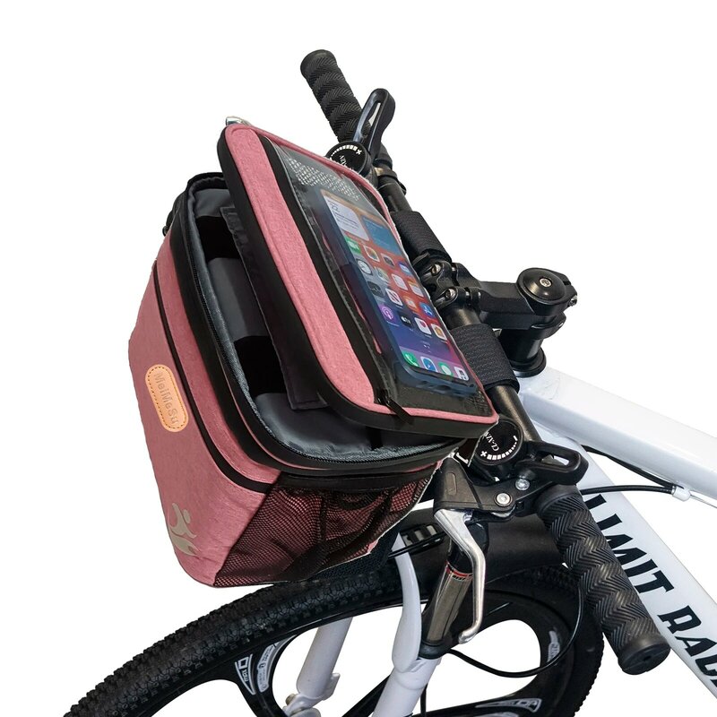 Borsa da manubrio per bici da 6 litri con supporto per telefono Touch Screen borsa da ciclismo borsa da equitazione per Mountain Ebike regalo per gli appassionati di ciclismo all'aperto