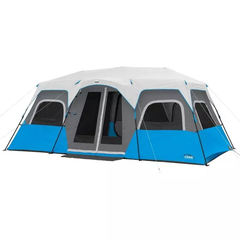 Kern Sofort zelt mit LED-Leuchten | tragbare große Familien kabine Mehrraum zelte für Camping | beleuchtetes Camping zelt | 10 Personen