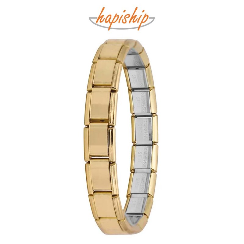 Hapiship 2024 nuovi uomini/gioielli da donna 7/9/13mm larghezza Itanlian braccialetto elastico con ciondoli braccialetto in acciaio inossidabile di moda ST-Top