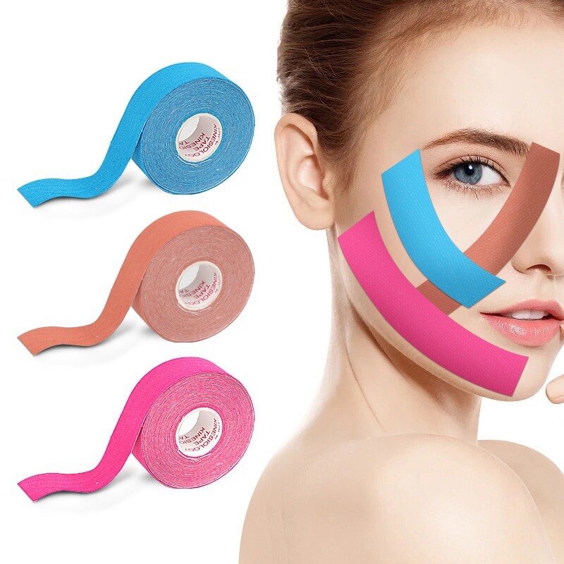 2,5 cm * 5m Gesichtslifting-Verband zur Verbesserung des Doppelkinn-Beauty-Lifting-Gesichts pflasters V-förmiges Gesichtsformungs-Hautpflege-Tool