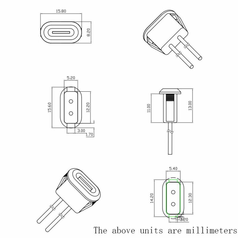 안정적인 성능 USB C 타입 커넥터 잭, 암 구리 코어, 높은 충전 효율, USB C 타입 커넥터, 10 개