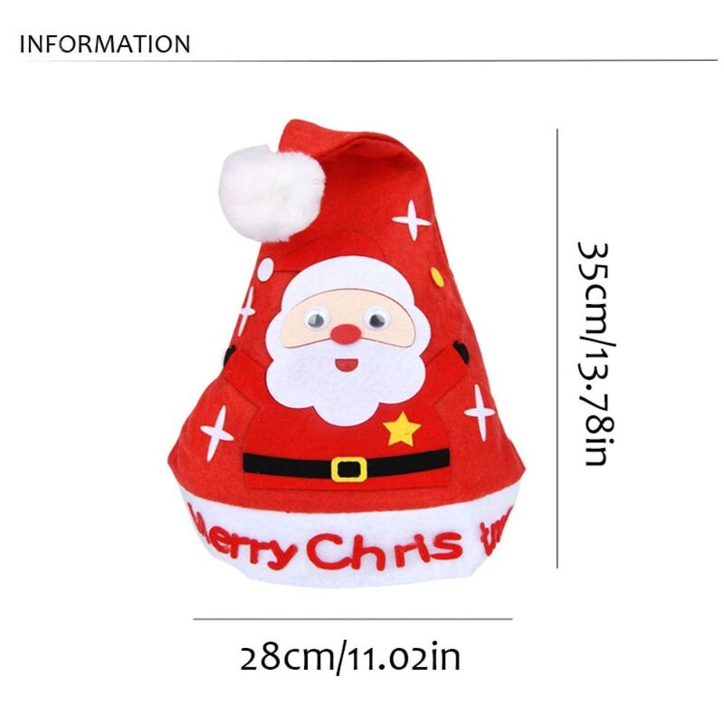 Sombrero de Papá Noel hecho a mano de tela no tejida, Santa Claus, Kriss, Kringle, sombreros de artes de Navidad para niños, pingüino, padre, juguete de Navidad DIY