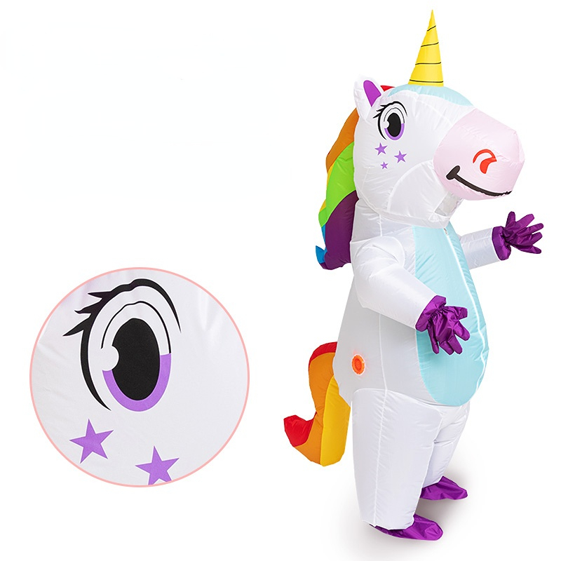 Anime gonfiabile unicorno Costume rosa pieno corpo unicorno costumi Cosplay con ventilatore divertente festa Costume di Halloween per adulti
