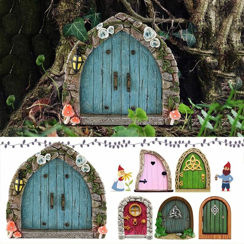 1 buah gerbang Peri kayu gerbang dongeng indah halaman pintu kayu dekorasi taman kerajinan dekorasi perlengkapan patung