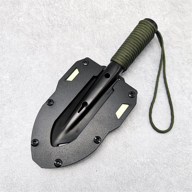 야외 전술 핸드 삽, Molle 클립 커버 포함, 다기능 캠핑 하이킹 생존 도구, 군사 소형 정원 파기, 1PC
