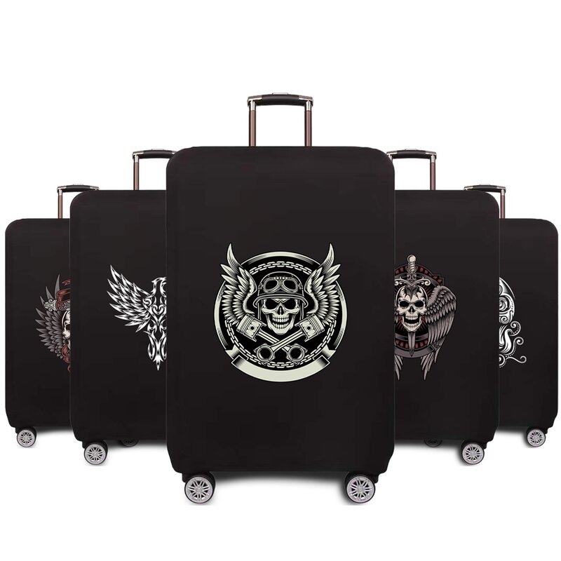 Travel Elastic Protective Cover Luggage Dust Cover Skull Pattern Luggage Cover 18-32 Inch Trolley Baggage Travel Accessories