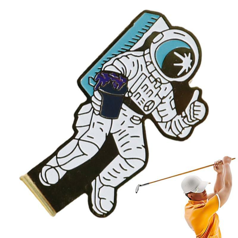 ゴルフボールペンスタンプツールハットクリップ付き、宇宙飛行士装飾クリップ、バッジ、ゴルフアクセサリー男性用