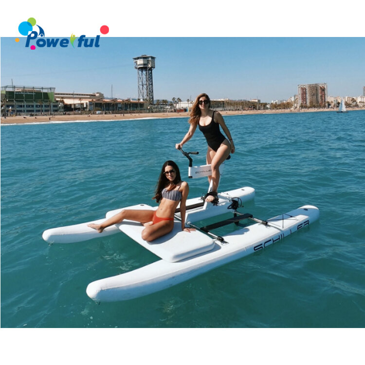 3x1.8x1.08mH Water Play Equipment Inflatable Water Bike , Inflatable Floating Water Bike Tube