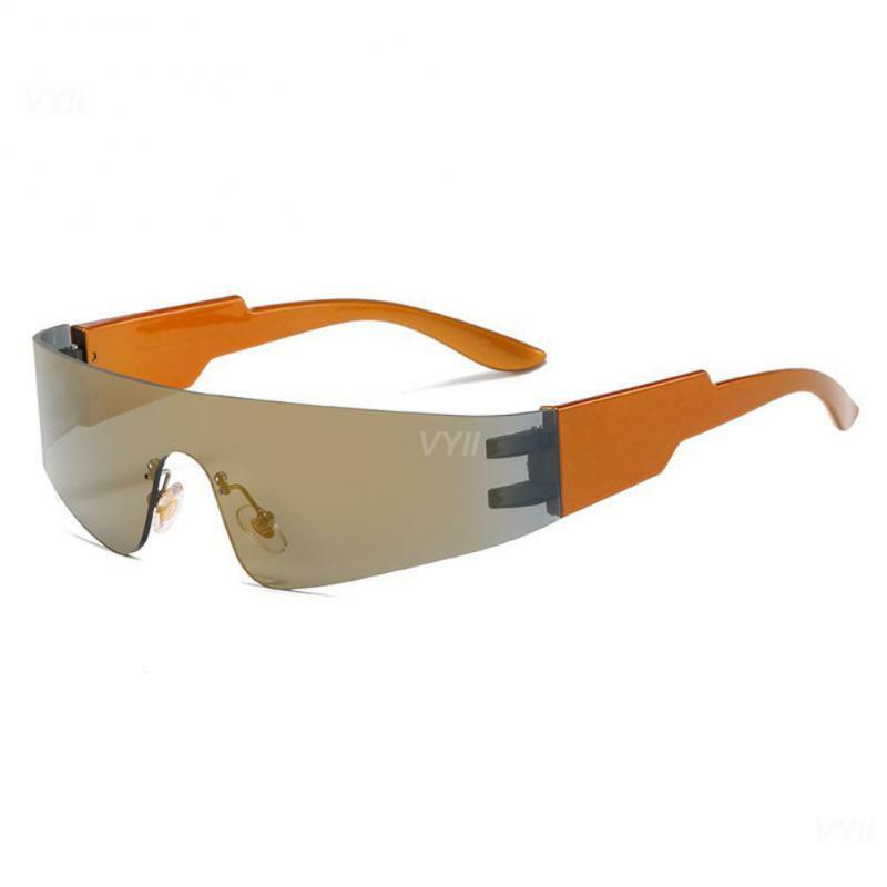 Женские солнцезащитные очки без оправы, стильные модные солнцезащитные очки для езды на велосипеде в стиле панк, Y2k, 1-4 шт.