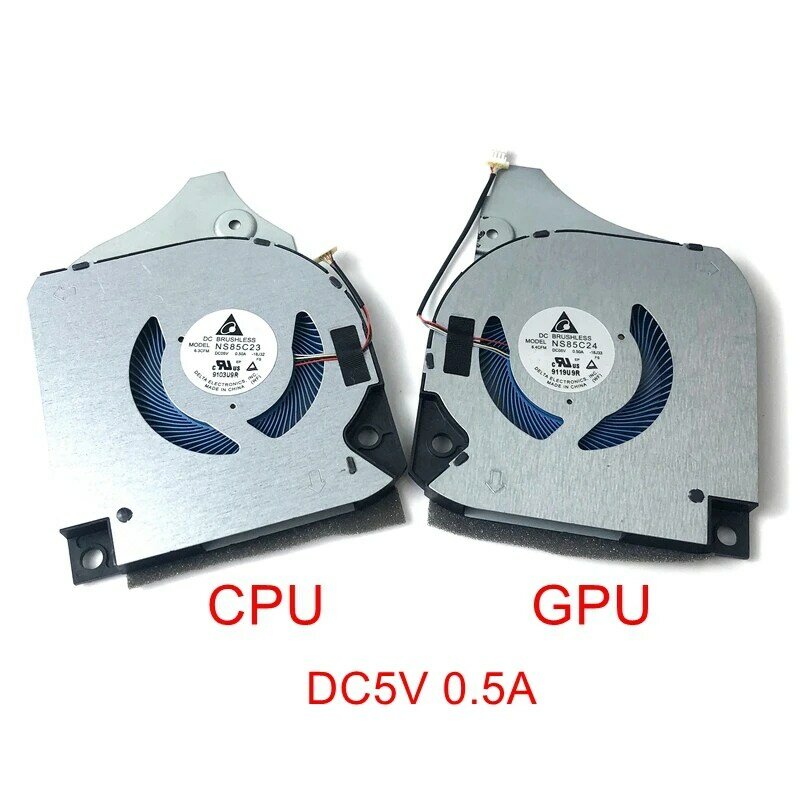 مروحة تبريد جديدة وأصلية لأجهزة الكمبيوتر المحمول وحدة معالجة مركزية GPU لأجهزة DELL Inspiron G7 7590 G5 5590 P82F Cooler 063NYM 0FK2HP 0T08W2 0FTV1X DC5V 0.5A