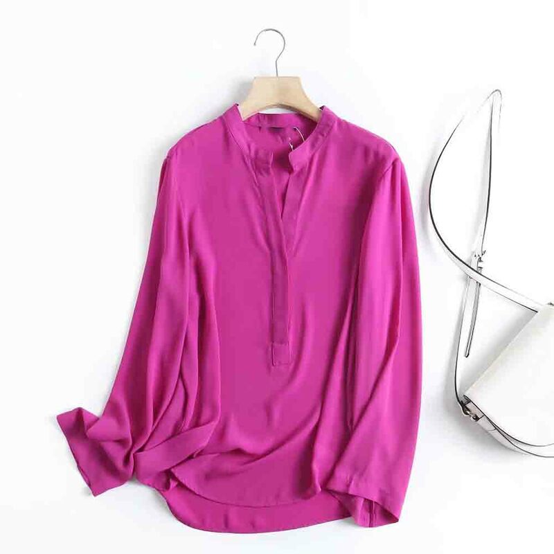 Camisa holgada de manga larga para mujer, blusa informal Vintage que combina con todo, Color sólido, moda de verano, 2023