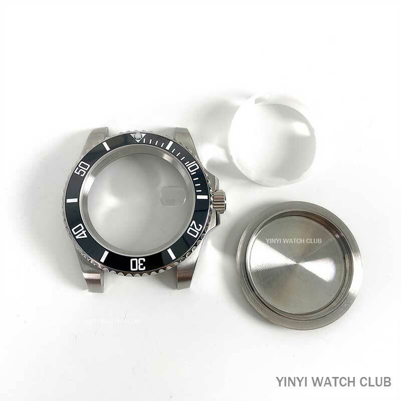 40mm watch case sapphire mirror bottom transparent SUB stainless steel for NH34 35 36 Miyota8215 ETA2836 Mingzhu dg2813 Movement