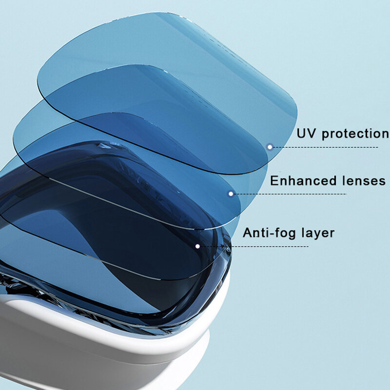 Lunettes de natation HD pour adultes, ensemble de lunettes anti-buée, étanche, en silicone, avec bouchons d'oreille, anti-UV