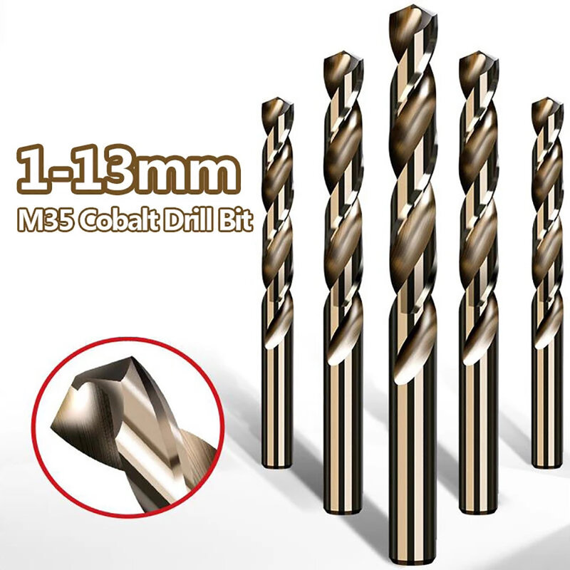 1mm-13mm Cobalt HSS Drill Bit M35 For Stainless Steel Drilling Metalworking Multi Function Metal Drills Power Tools