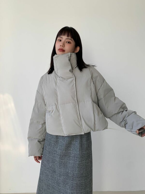 LGWBN 2022 WINTER GREY COLOR WHITE DUCK DOWN COATS SHORT LOOSE FIT