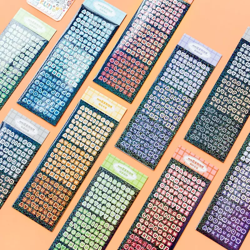 4 arkusze kolorowe naklejki z alfabetem liczbowym podręcznik pamiętnika studenckiego DIY naklejki etykieta dekoracyjna papeteria