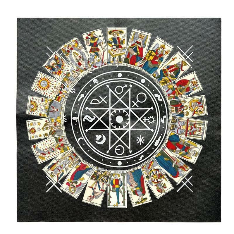 Tarot Table Cloth Square 19.29X19.29inch Tarot Adivinhação Mesa Capa Adivinhação Astrologia Board Game Tarot Cartões Mat
