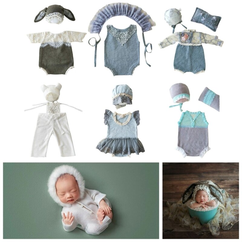 Properti fotografi bayi, perlengkapan fotografi bayi, pakaian bayi untuk anak 0-1 bulan