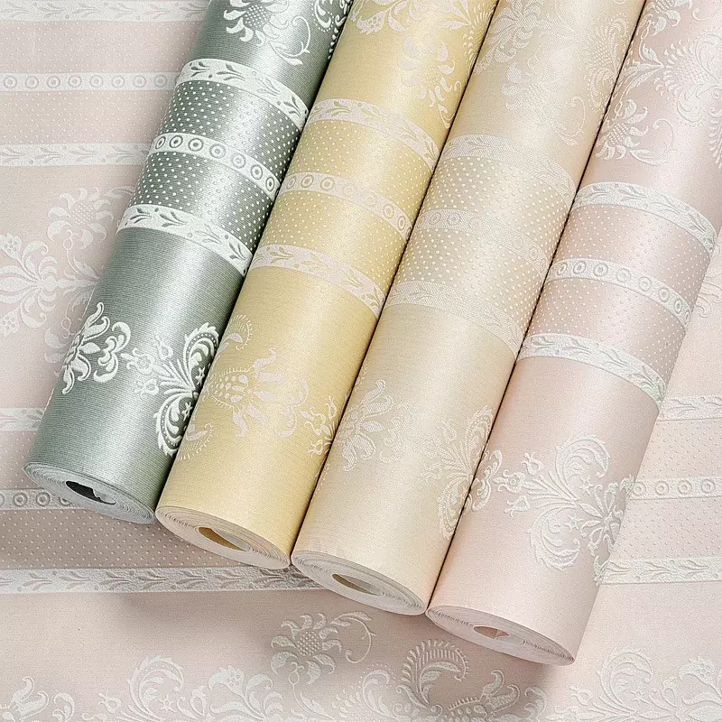 53cm×3/5/10m Self Adhesive Non-woven Wallpaper Roll with Embossed Pattern Mould-proof Stickers for Living Room Bedroom Decor