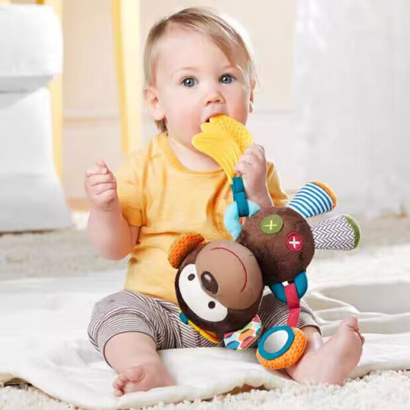 Zabawki dla niemowląt pluszowe wypełnione grzechotki wózek wiszący zwierzątka łóżko mobilne niemowlę dla dziecka zabawki 0 6 miesięcy peluche zmysory bebé