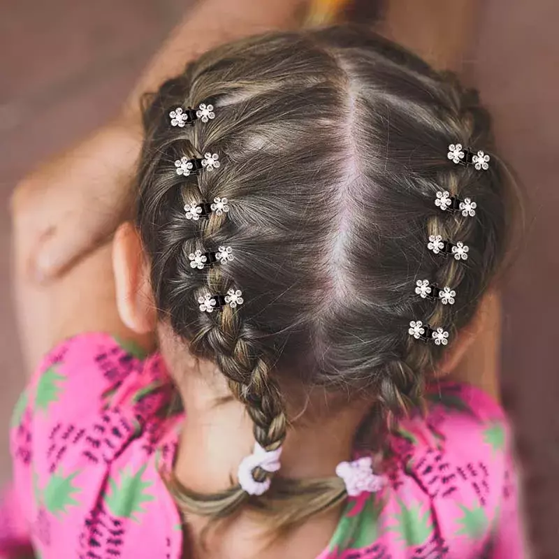 Ncmama 12 Stks/set Mini Strass Geen-Slip Grips Haarspeldjes Voor Vrouwen Meisjes Glitter Tanden Metalen Klemmen Bloem Haar accessoires