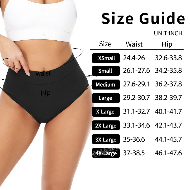 Menstruatie Badmode 4-laags Lekvrij Slipje Hoge Taille Badpak Bikinibroekje Absorberende Strandkleding Shorts Plus Size