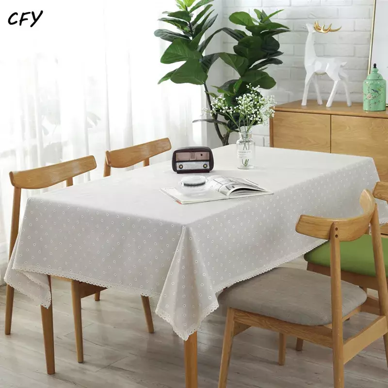 مفرش طاولة كتان قطني مستطيل ، ديزي أبيض ، وسادة طاولة شاي ، قماش وجبة ، خلفية صورة ، قلادة ، ريفية
