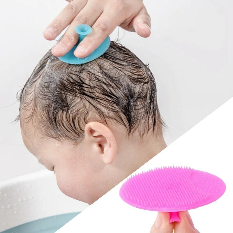 Silicone Shampoo Brush for Baby Infant Bathing Soft Silicone Kids Children Shower Brush Head Hair Washing Massage Bath Brushes