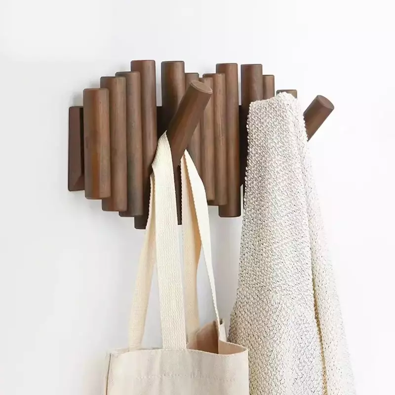 Скандинавская вешалка для пальто из массива дерева с крючками полки для хранения одежды и шляп настенная вешалка мебель для прихожей Экономия места